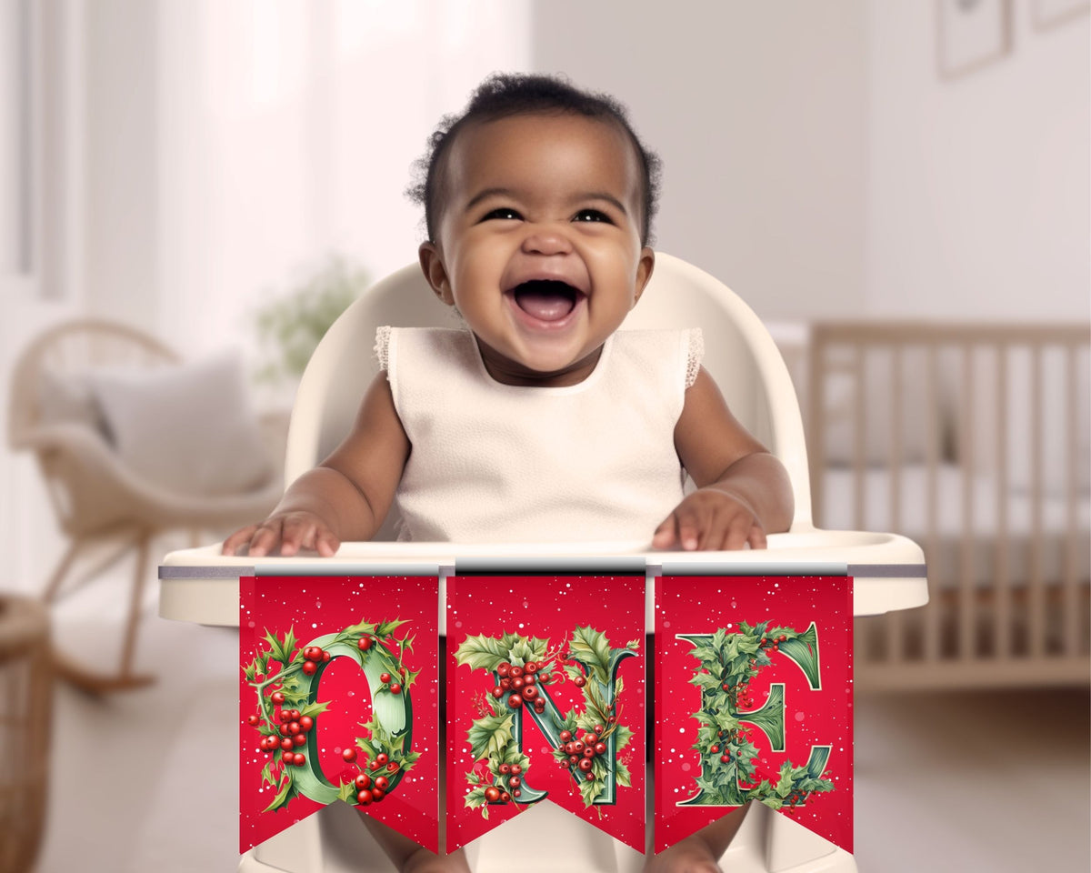 Holly & Berry Christmas Pennant Banner Printable (A–Z Letters)