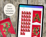 Holly & Berry Christmas Pennant Banner Printable (A–Z Letters)