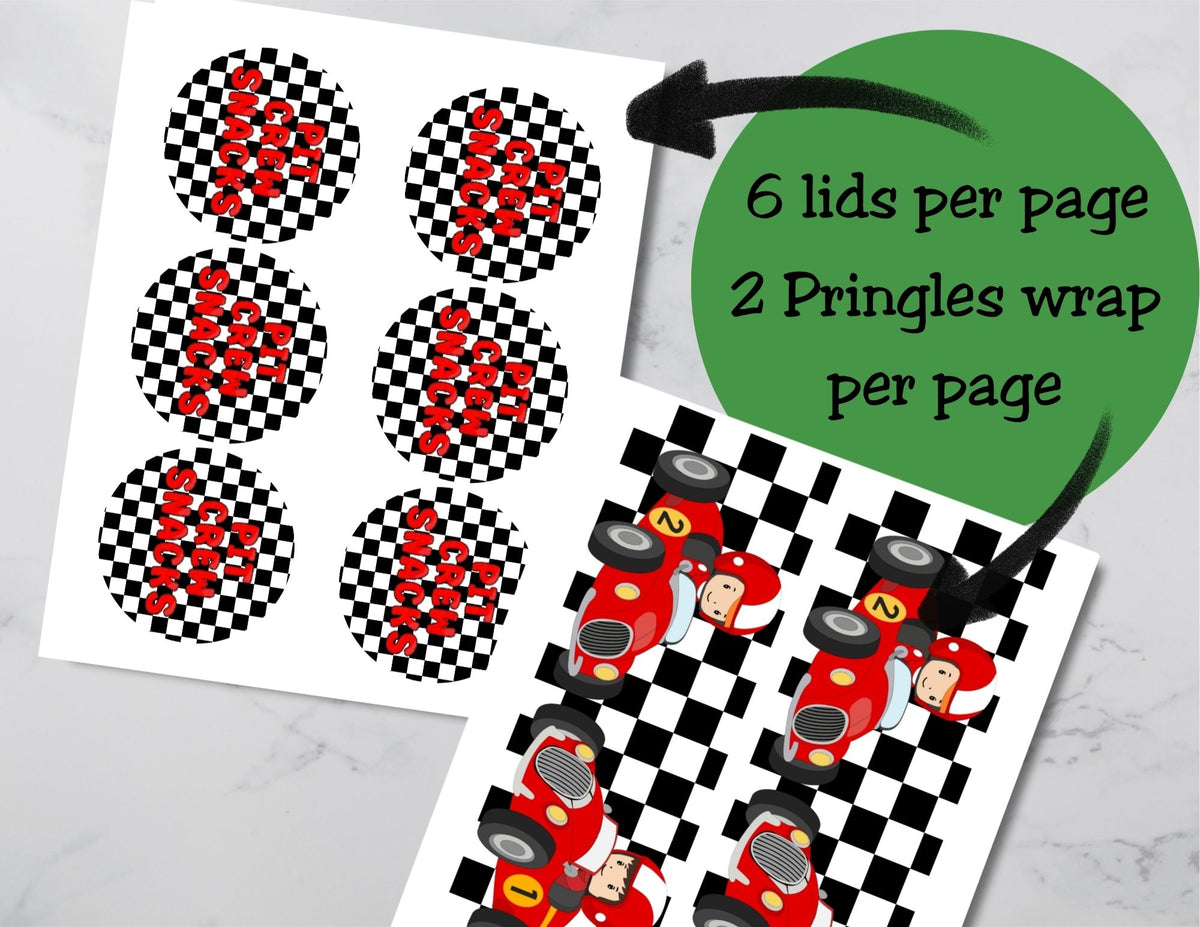 Pit Crew Snacks Race Car Pringles Label Printables