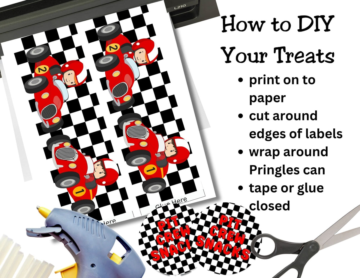 Pit Crew Snacks Race Car Pringles Label Printables