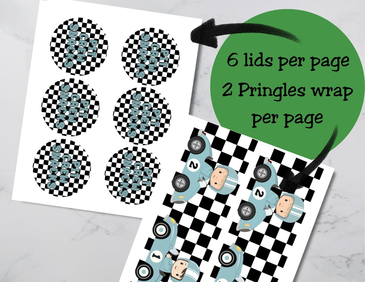 Pit Crew Snacks Race Car Pringles Label Printables