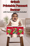 Grinch Printable Pennant Banner