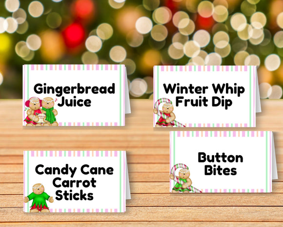 Sweet Gingerbread Editable Table Card Printable with Canva Template