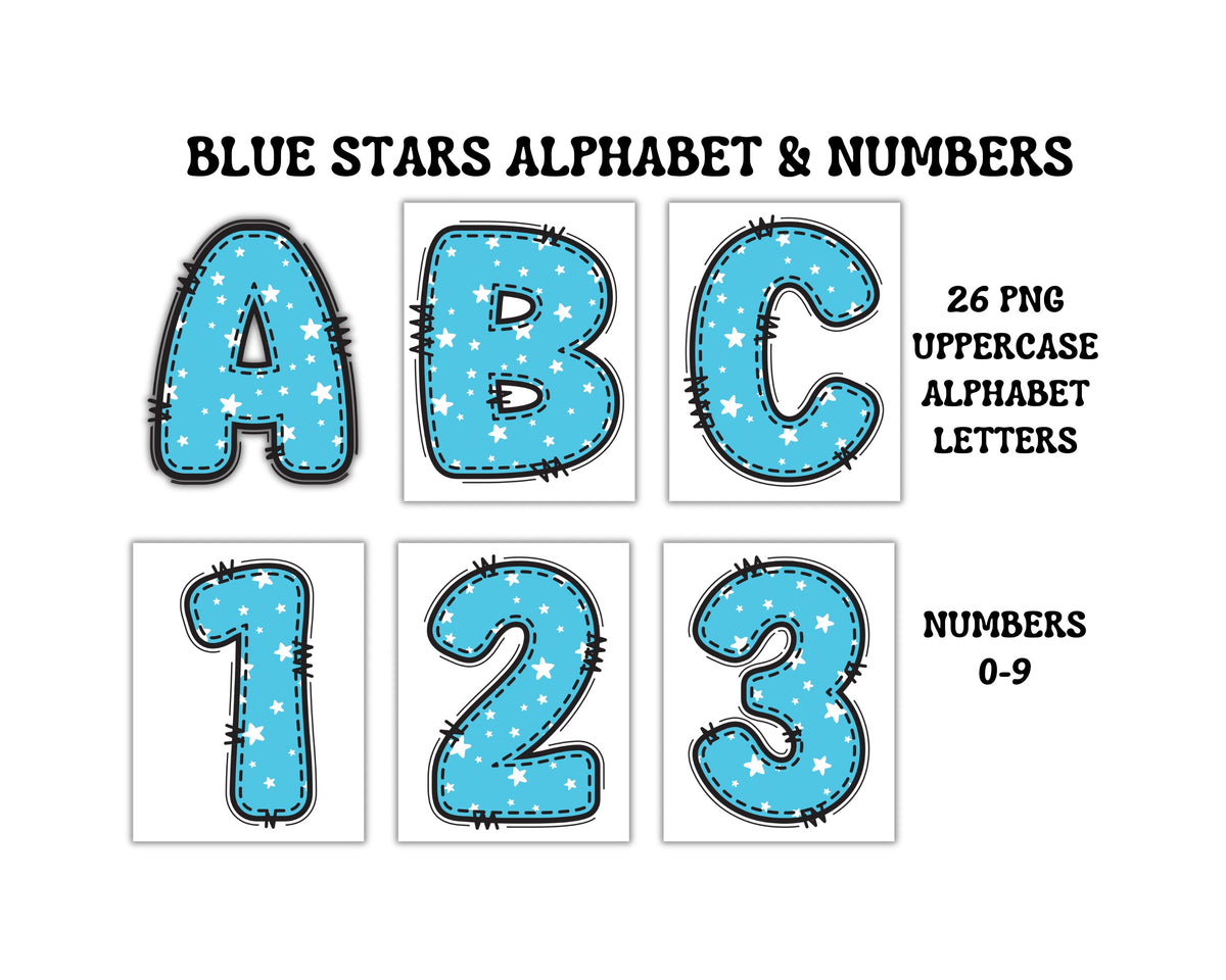 Blue Baby Bear Alphabet Clip Art Sets