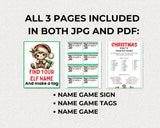 Christmas Elf Name Game Printable