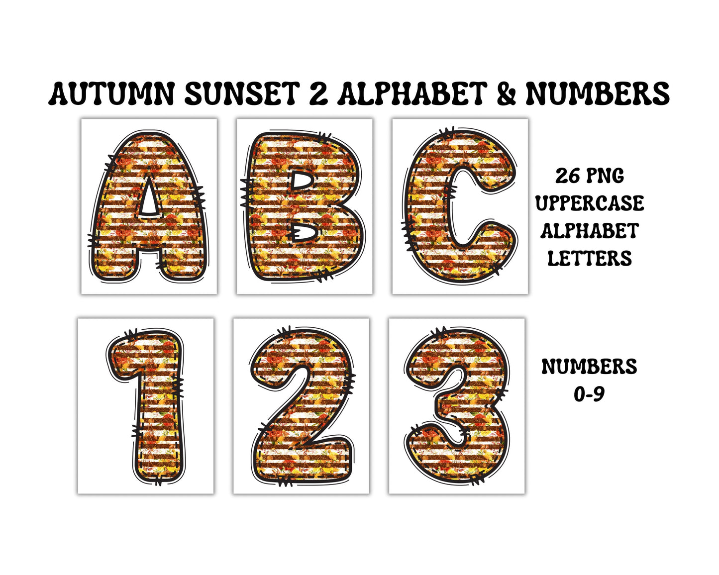 Autumn Sunset Scrapbook Alphabet Sets
