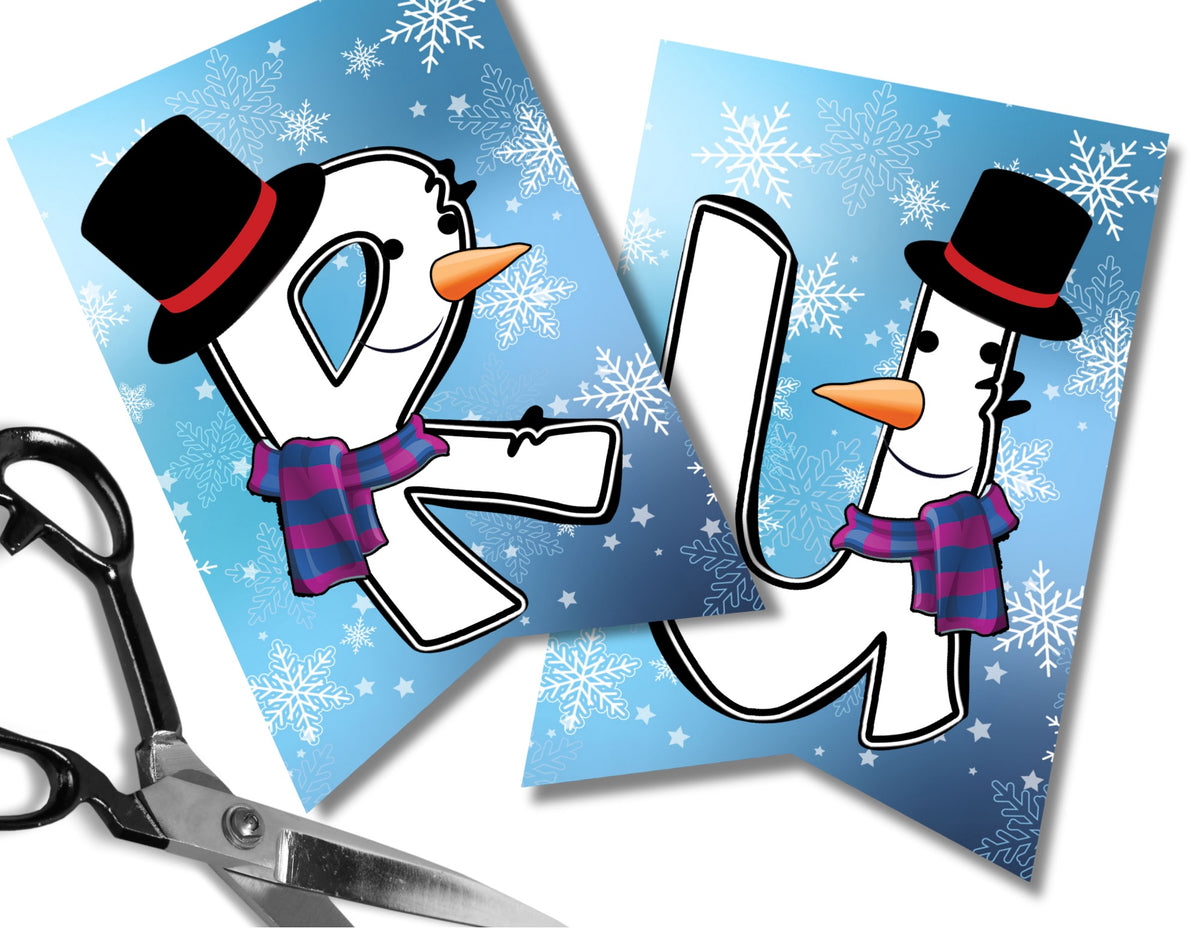 Snowman Christmas Pennant Banner