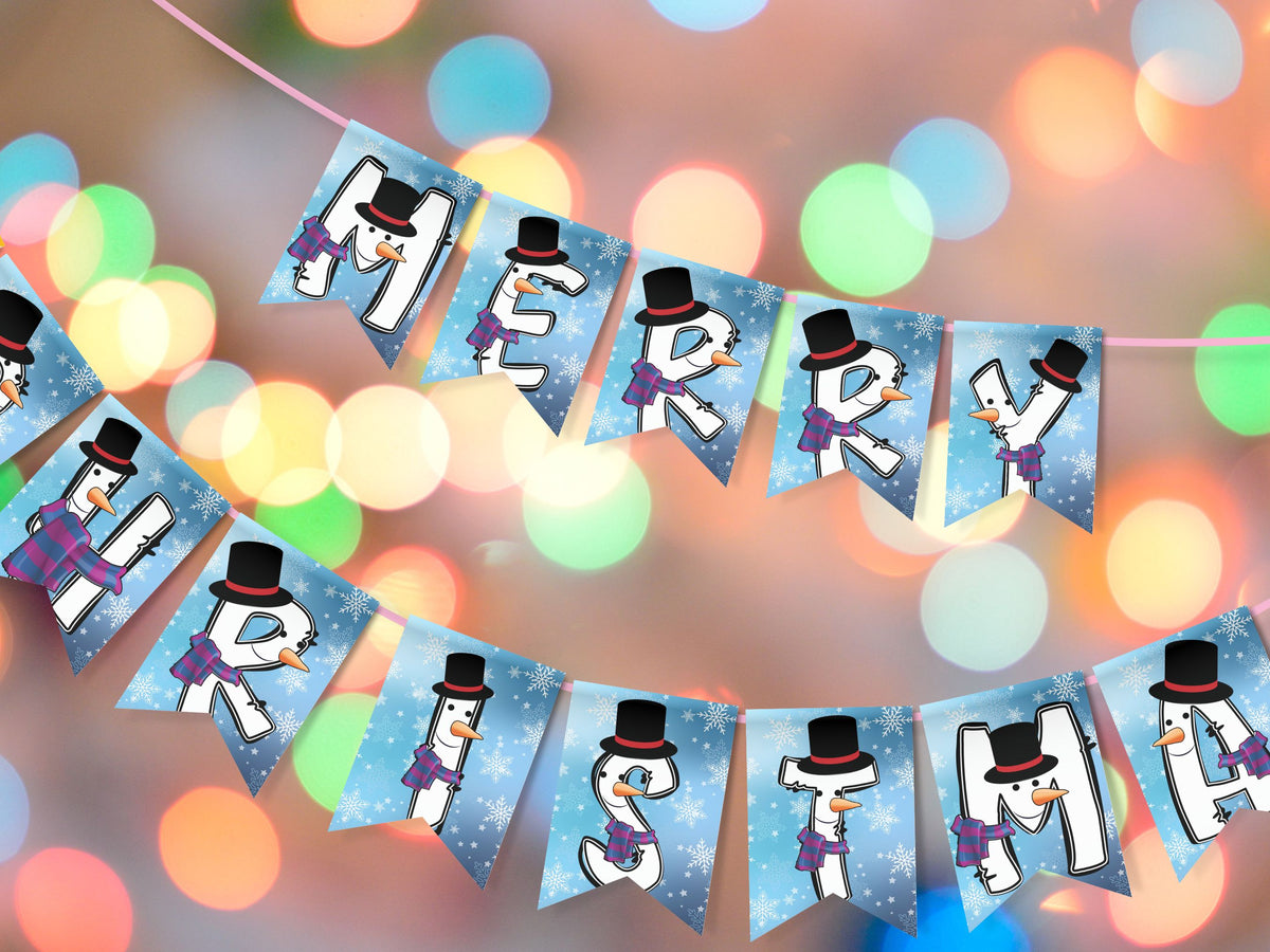 Snowman Christmas Pennant Banner