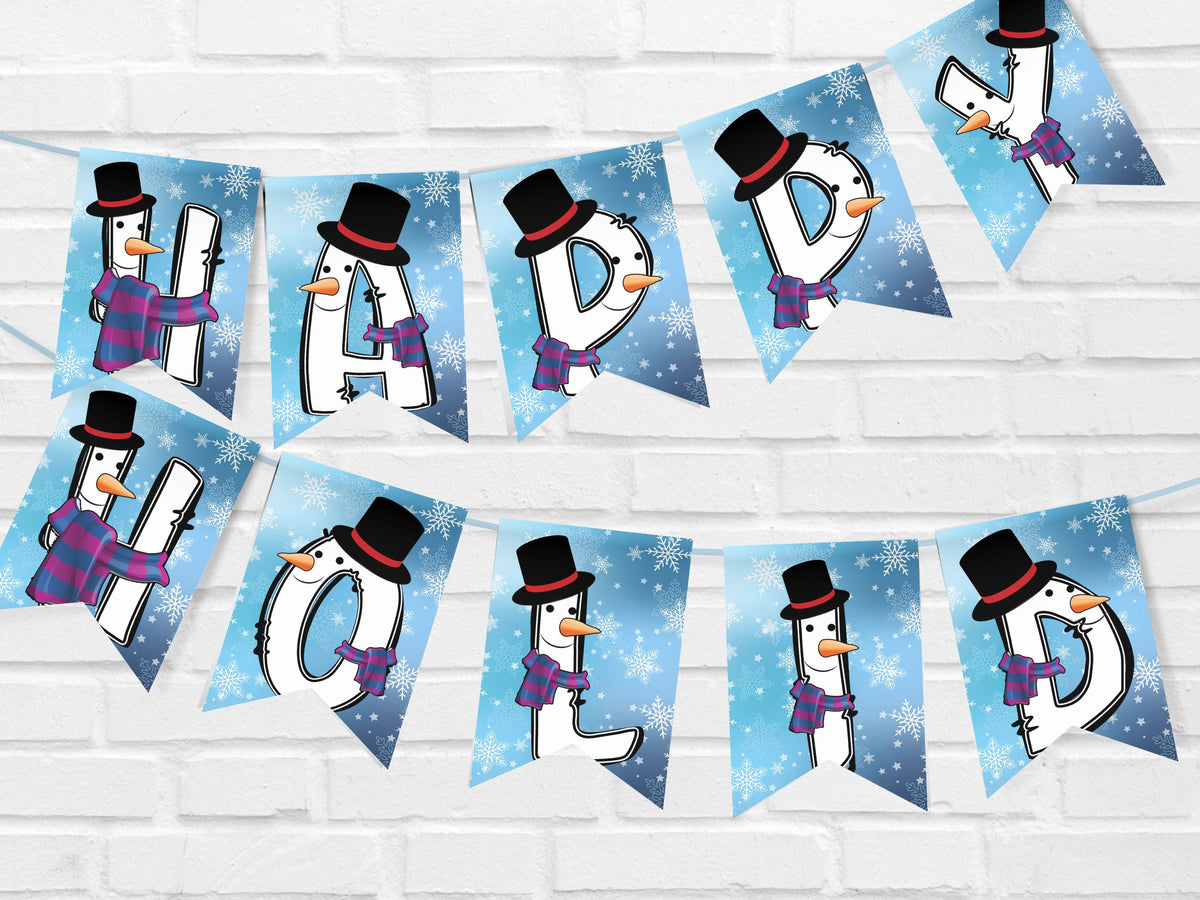 Snowman Christmas Pennant Banner