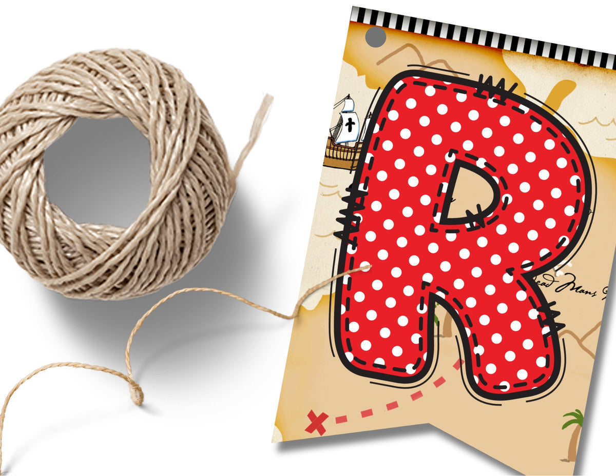 Pirate Map Pennant Banner Printable