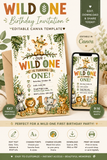 Wild One first birthday party planning just got easier! 🦒🌿 This adorable safari birthday invitation is an editable Canva template featuring sweet watercolor jungle animals, earthy colors, and both a 5x7 printable invite and a 9:16 mobile version. Easily personalize the date, time, address, and RSVP details, then download, print, or share digitally.

Perfect for Wild One birthdays, safari parties, jungle themes, zoo birthdays, and gender-neutral first birthday celebrations.

#WildOneBirthday #SafariBirthda