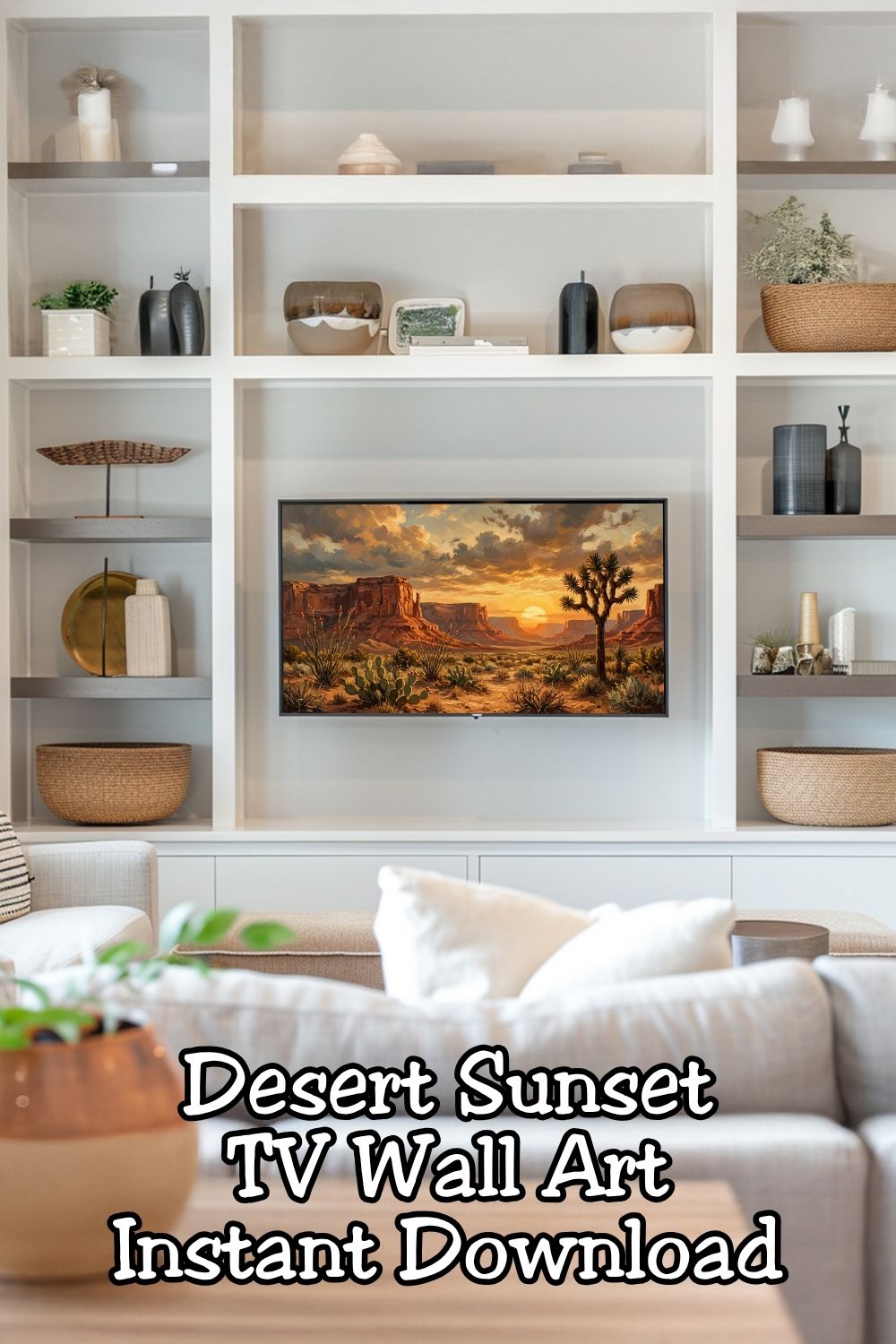 Desert Sunset Frame TV Art – Southwest Boho Landscape Digital Download