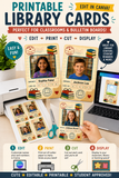 Editable Library Card Student Photo Frame Canva Template