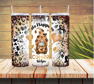 Life Happens Coffee Helps Coffee Gnome 20 ounce Stainless Steel Tumbler *517