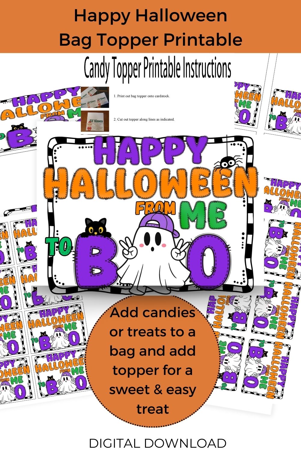 Boo Halloween Bag Topper Printable