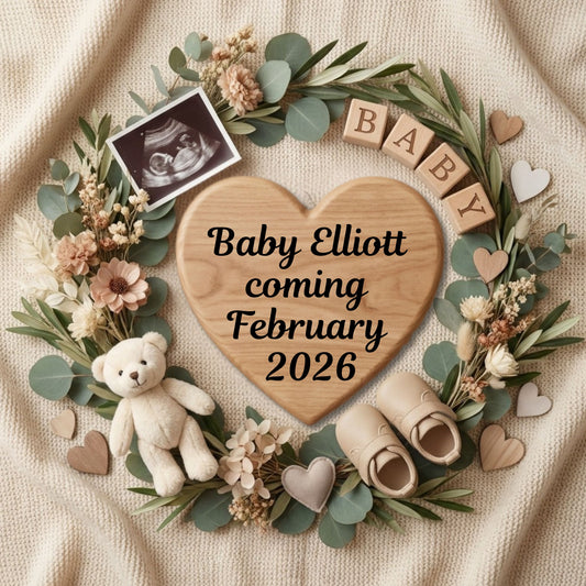 Minimalist Valentine Pregnancy Announcement Canva Template