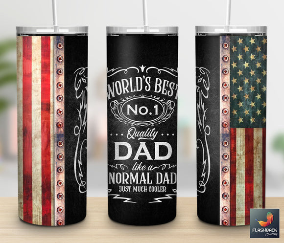 Worlds Best Dad Flag Tumbler