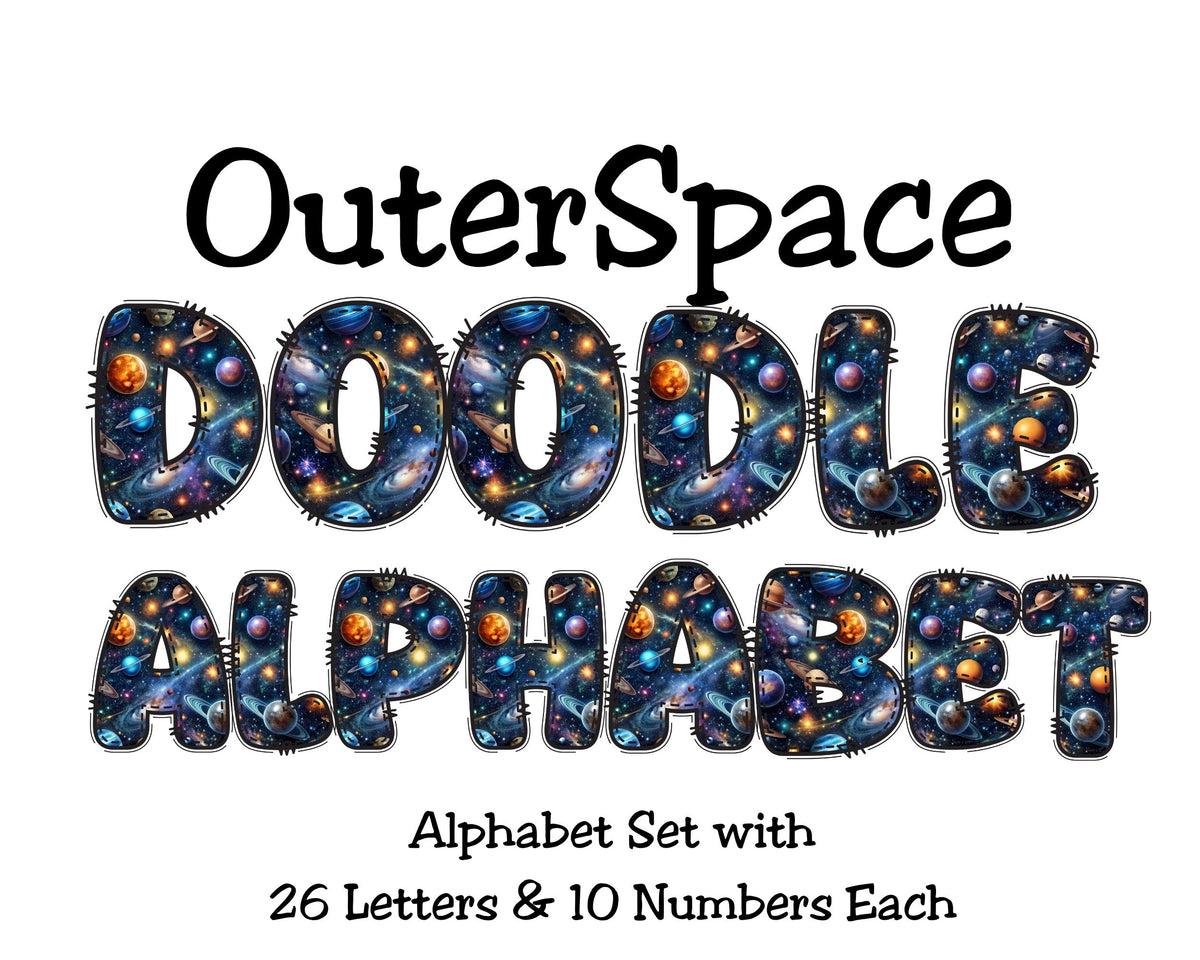 OuterSpace Doodle Alphabet Printable