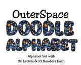 OuterSpace Doodle Alphabet Printable