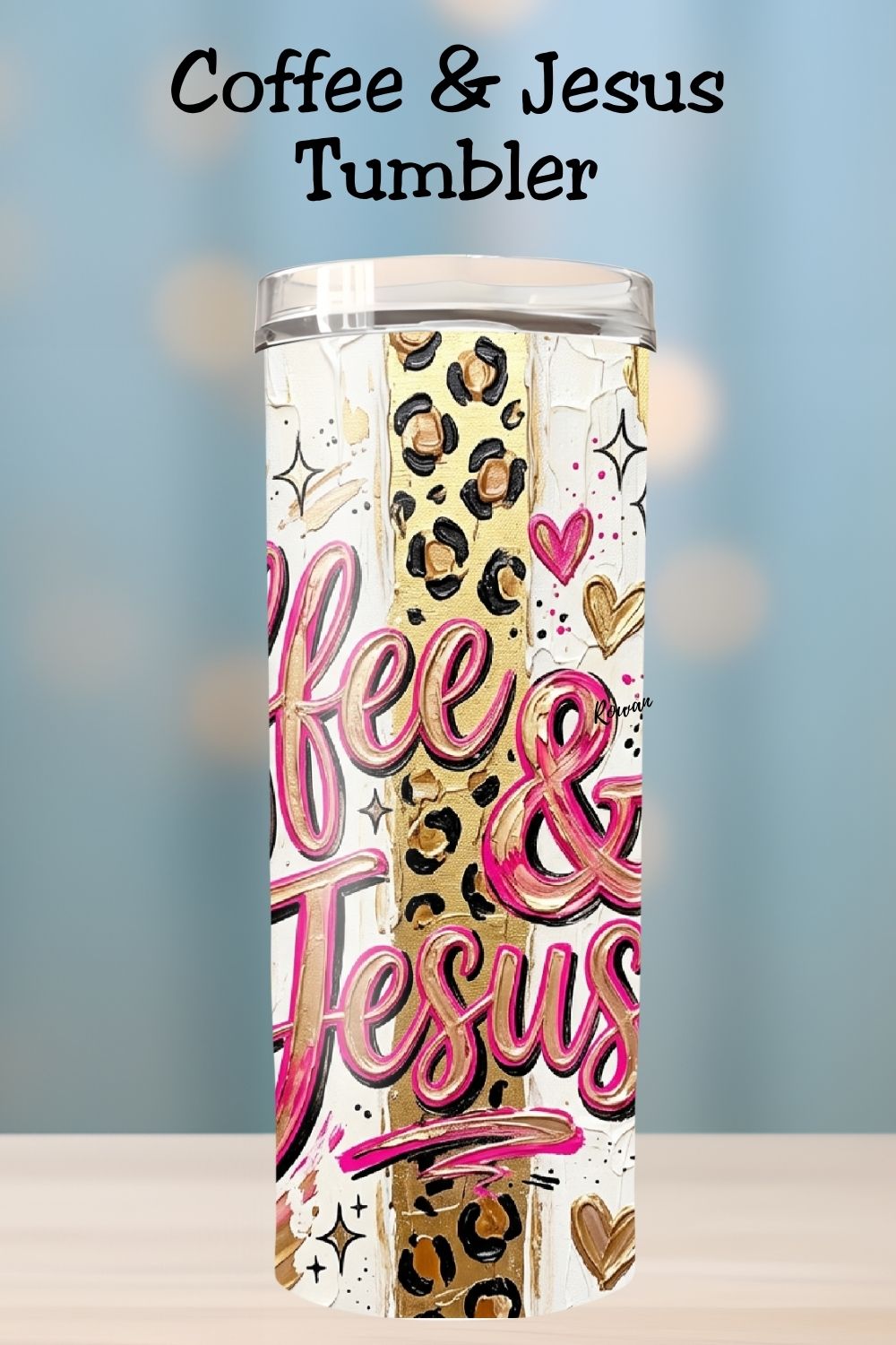 Coffee and Jesus Tumbler Wrap PNG and Tumbler   *1060
