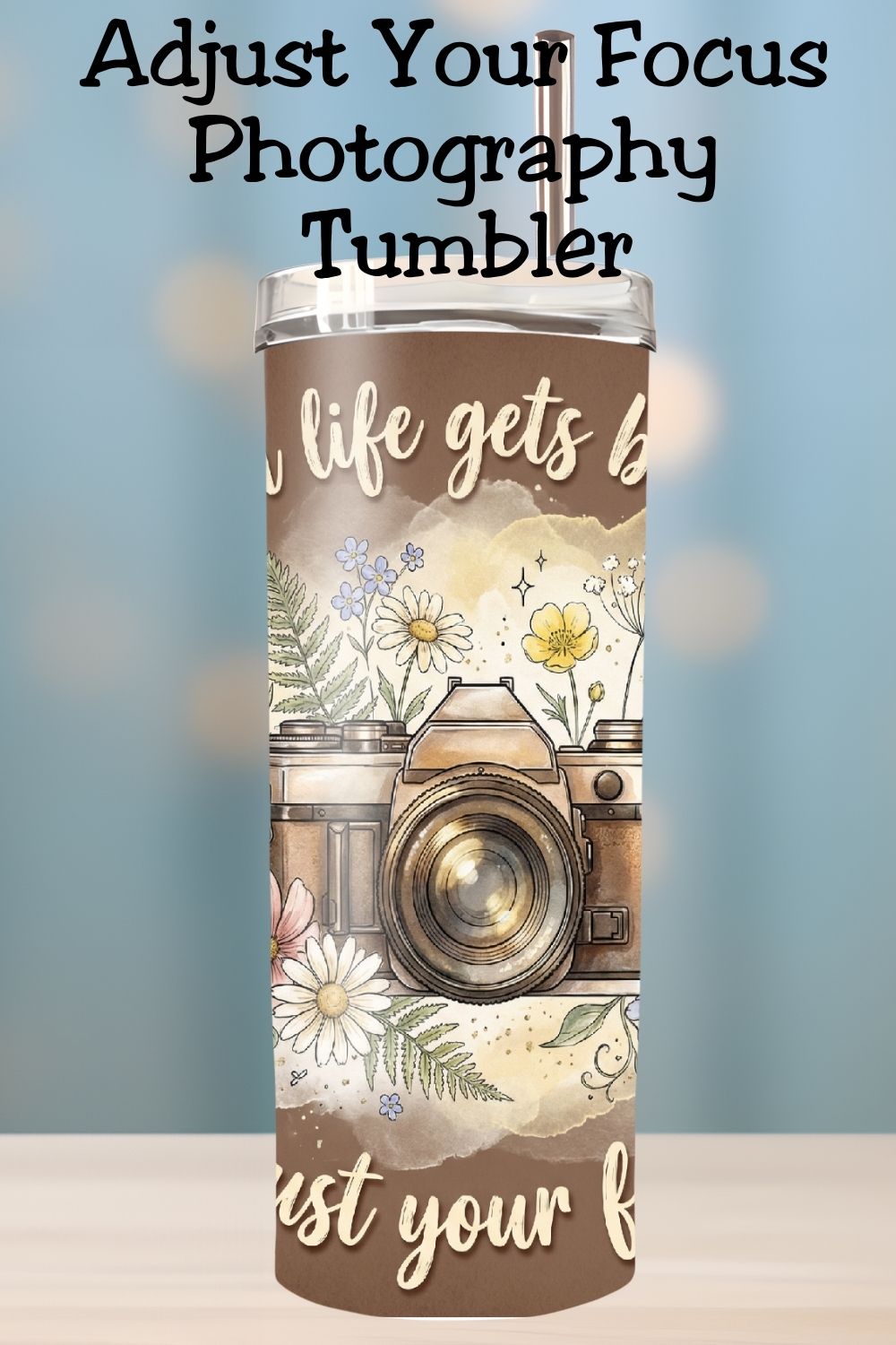 When life gets blurry, adjust your focus ✨
This retro camera wildflower tumbler is the perfect inspirational gift for photographers, creatives, teachers, or anyone needing a little mental health reminder. Cozy boho aesthetic + meaningful quote = everyday encouragement.