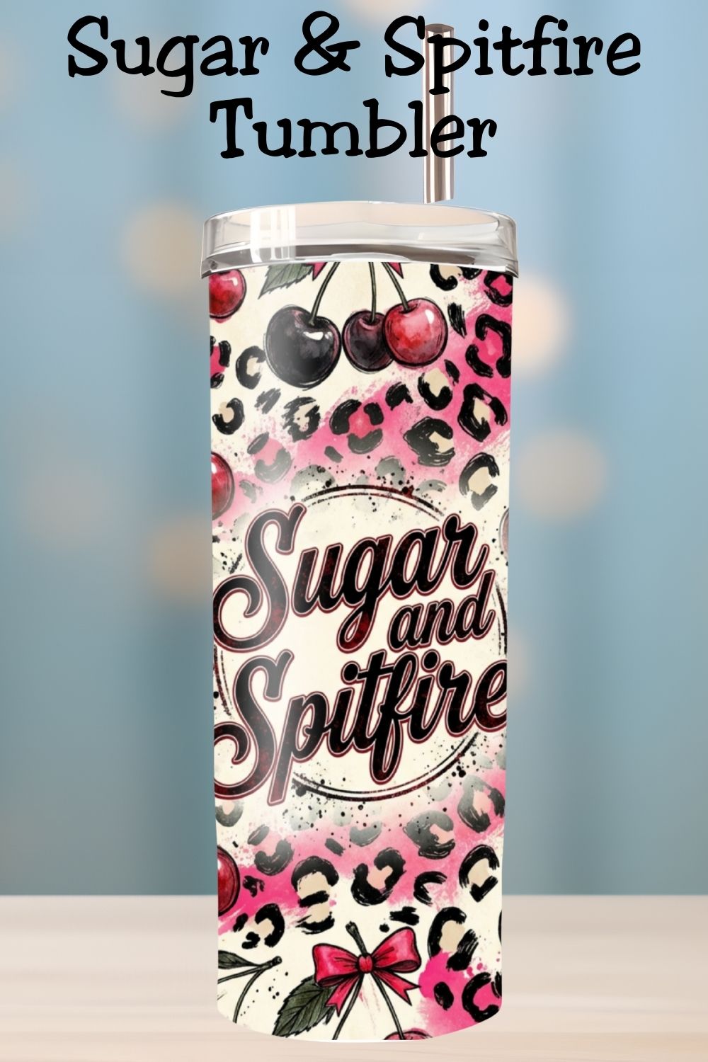 Obsessed with coquette cherry style? This cherry tumbler wrap features distressed cheetah print, girly bows, and punk grunge flair. Choose a finished 20oz tumbler or grab the sublimation wrap PNG to create your own cute, sassy tumbler.