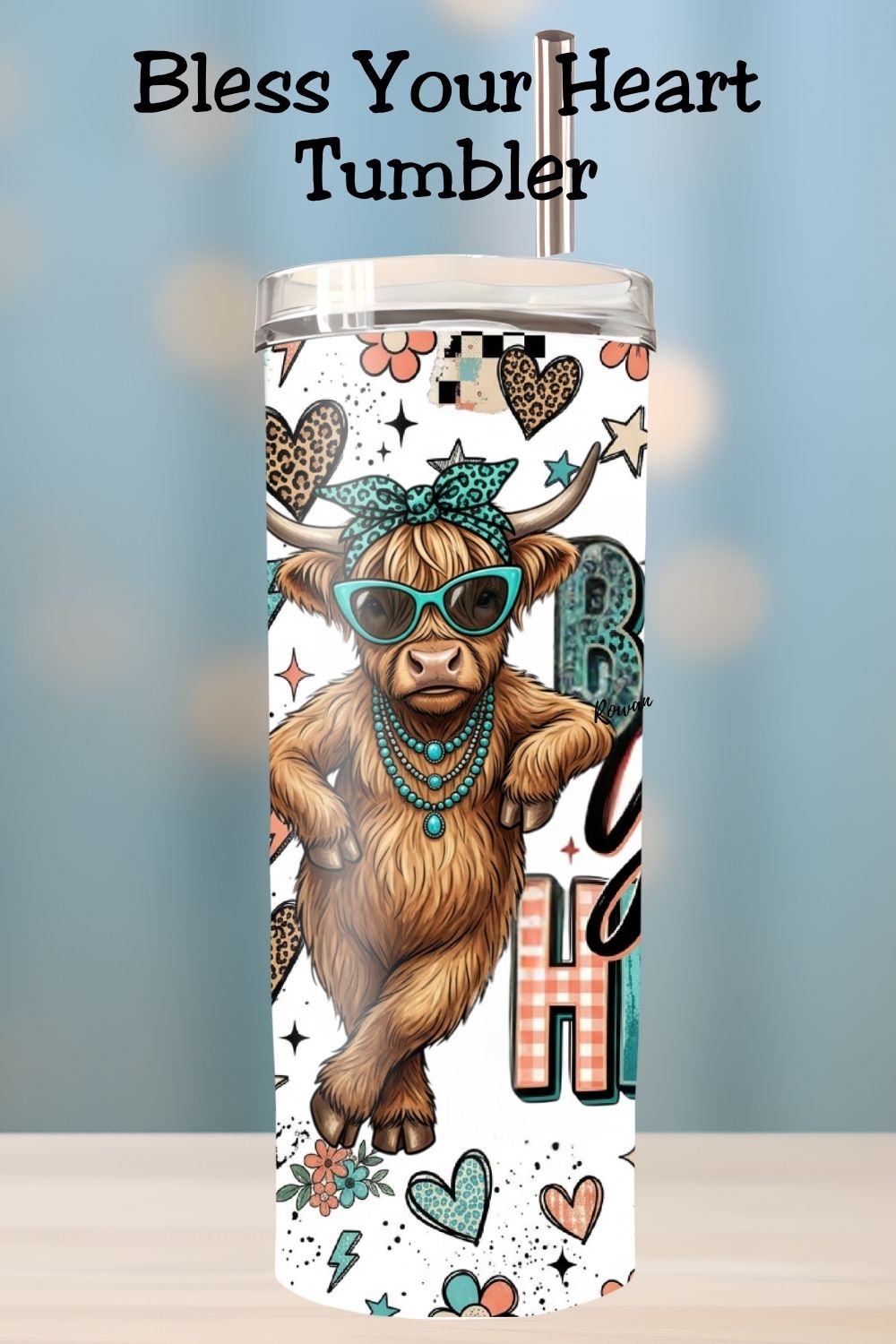 Bless Your Heart Tumbler Wrap PNG & 20oz Skinny Tumbler *1059