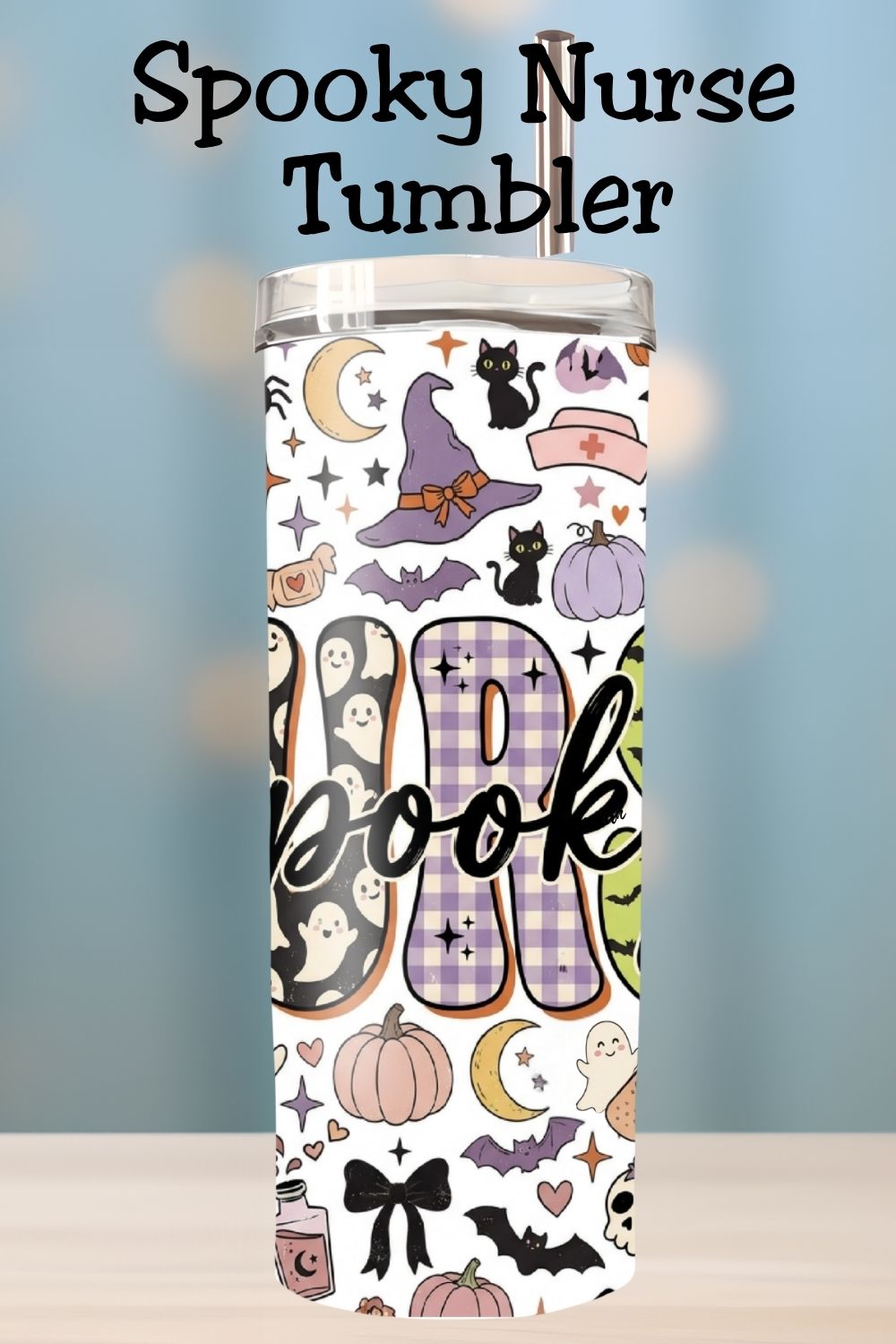 Spooky Nurse Tumbler and Tumbler Wrap *1098