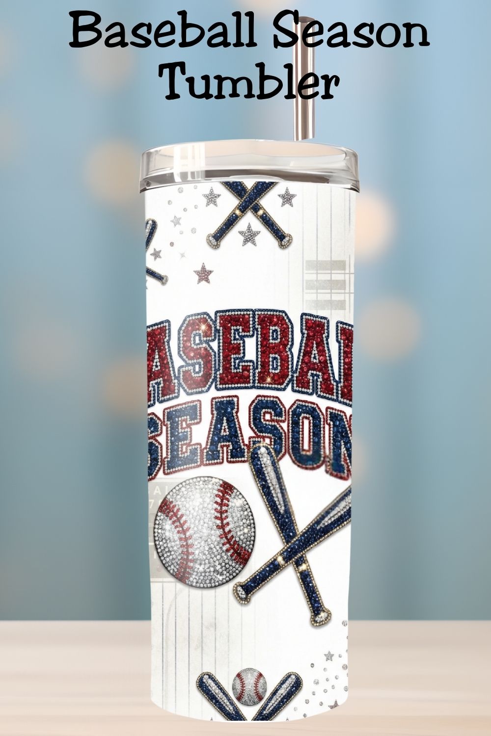 Baseball moms know the season isn’t just a game—it’s a lifestyle ⚾ This rhinestone-style Baseball Season tumbler wrap is perfect for long tournament days, early mornings, and cheering from the stands. Team-neutral, sparkly, and made for game day drinkware.