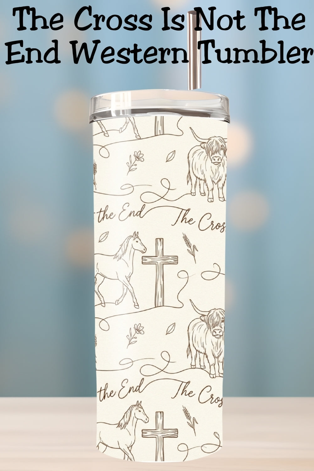 Looking for a meaningful Christian tumbler that feels calm, rustic, and faith-affirming? This Highland cow Christian tumbler features minimalist line art and the encouraging message “The Cross Was Not the End.” A beautiful choice for farmhouse kitchens, western décor lovers, memorial gifts, or everyday faith reminders. This design blends farmhouse faith art, Highland cow symbolism, and modern minimalism into a tumbler you’ll reach for daily.