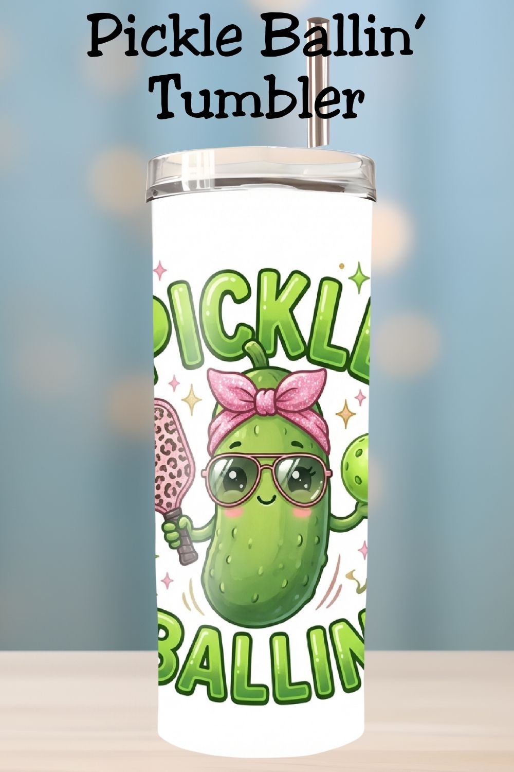 Obsessed with pickleball? This Pickle Ballin PNG is the perfect funny pickleball design for tumblers, mugs, and summer drinkware. Featuring a cute pickle character, this pickleball PNG works great as a tumbler mug wrap, sublimation design, or PNG for shirts. A must-have funny summer PNG for pickleball lovers and trendy handmade gifts.