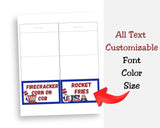 Uncle Sam Patriotic Tent Table Place Card Printable with Canva Edit Link