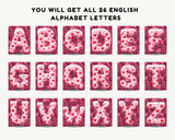 Valentine Alphabet Pennant Banner Letters Printable