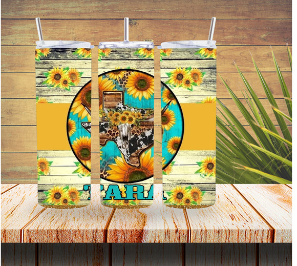 Texas Sunflower Personalized Tumbler