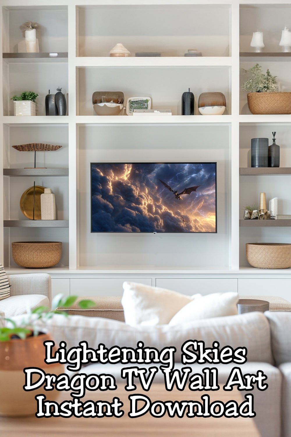 Create a BookTok-worthy reading nook with this epic dragon storm artwork. Moody fantasy decor designed for readers who want their home to feel like a fantasy novel come to life.