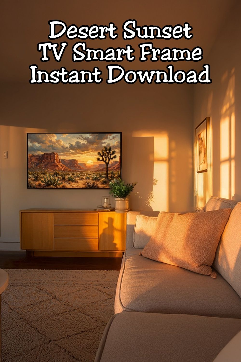 Desert Sunset Frame TV Art – Southwest Boho Landscape Digital Download