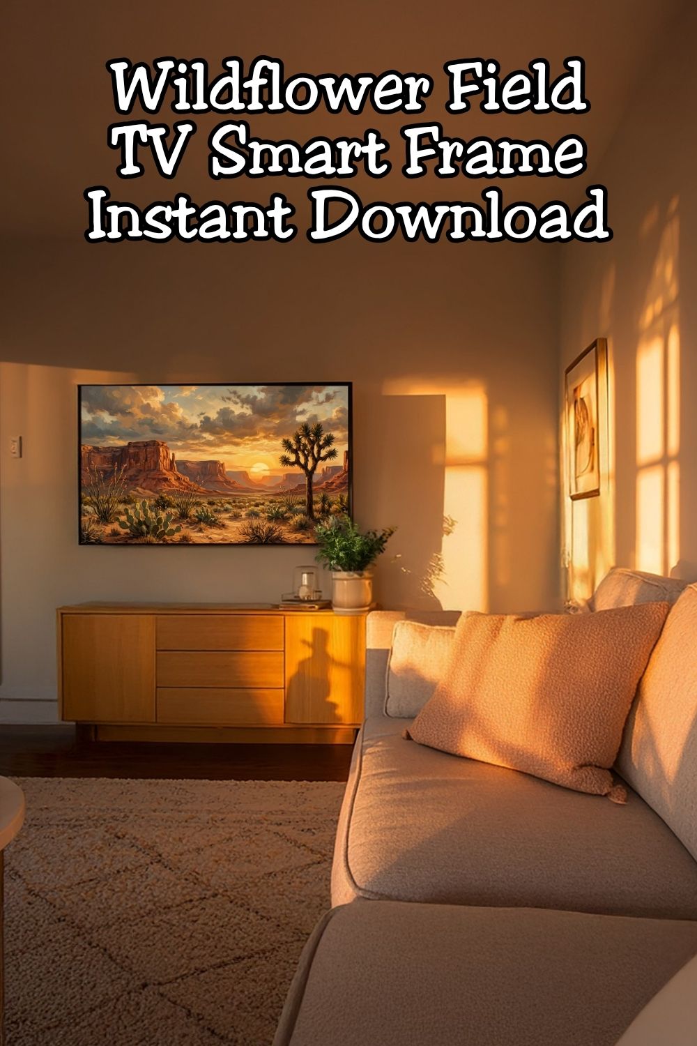 Desert Sunset Frame TV Art – Southwest Boho Landscape Digital Download