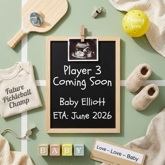 Pickleball Baby Announcement Canva Template