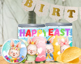 Easter Pringles Can Label & Lid – Bunny Easter Snack Wrap Printable