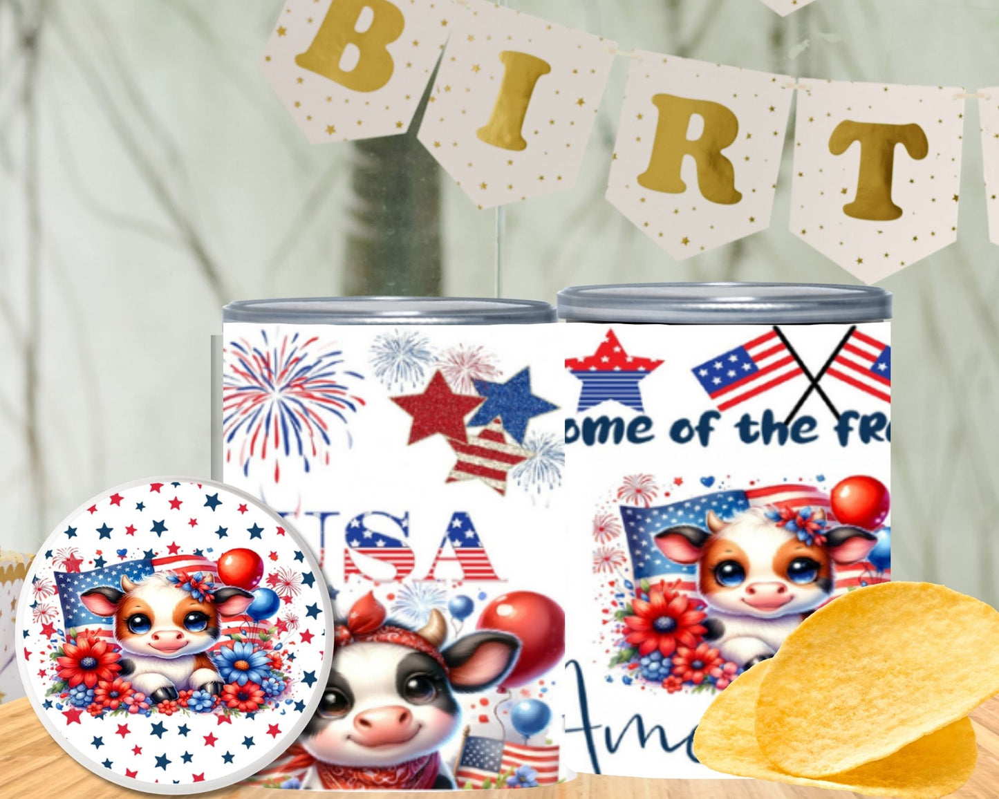 USA 250 Pringles Can Labels – 4th of July Party Favor Printable