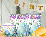Easter Pringles Can Label & Lid, Watercolor Easter Egg Snack Wrap Printable