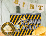 Construction Pringles Can Label & Lid Party Favor Printable