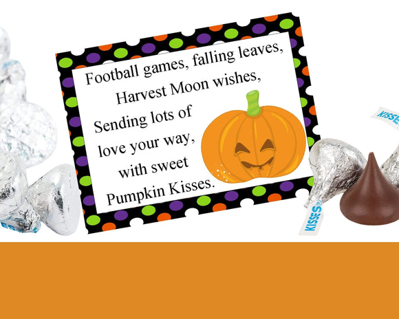 Pumpkin Kisses Printable Halloween Bag Topper