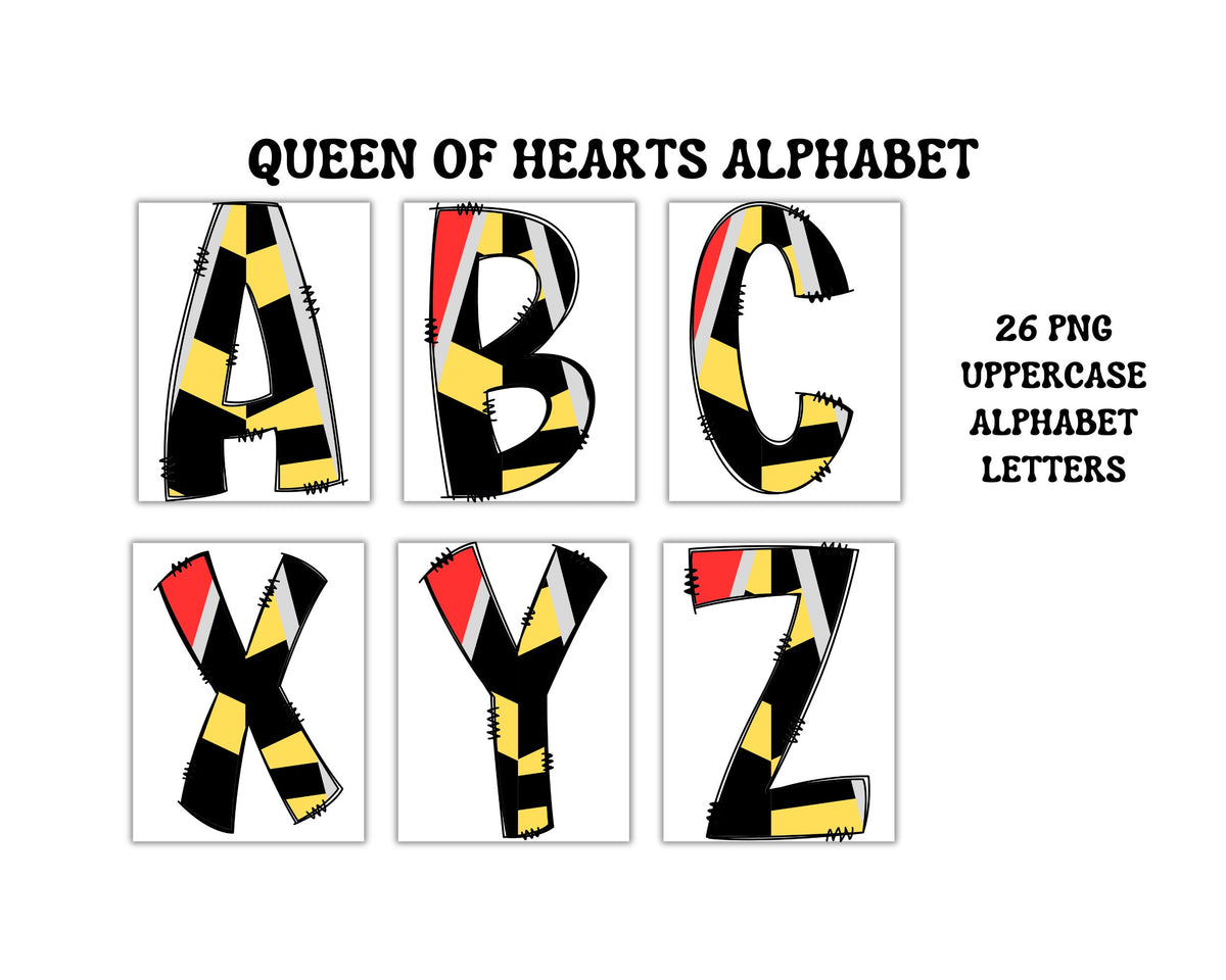 Alice in Wonderland Alphabet Clipart Set of 6 English Letters