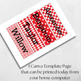 Colors Name Printable Bookmark Canva Template