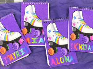 Roller Skate Personalized Party Favor Notebook