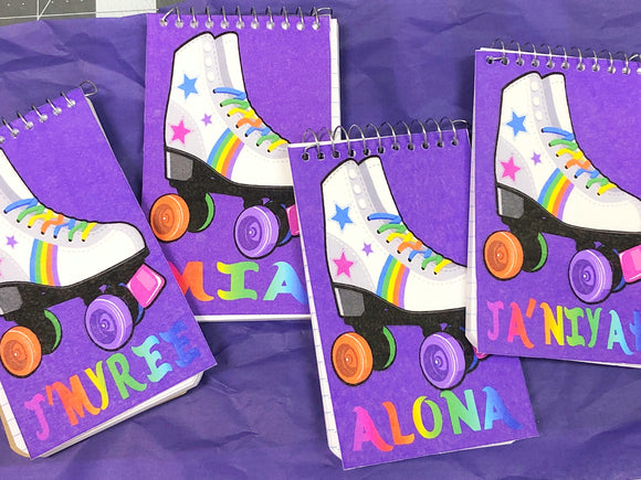 Roller Skate Personalized Party Favor Notebook