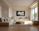 White Peony Frame TV Art – Elegant Floral TV Wall Art