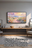 Turn your TV into beautiful coastal décor with this Pink Coastal Seascape TV wall art digital download. Designed for all 16:9 ratio TVs, this spring floral beach landscape features soft pink skies, wildflowers, and a peaceful ocean horizon. Perfect for coastal homes, feminine décor, and spring refreshes.