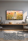 Create a serene, faith-centered home with this Jesus Frame TV art digital download. Designed for Samsung Frame TVs, this Christian spring wall art features Jesus and the lamb in a sunflower field—symbolizing guidance, love, and protection. Perfect for living rooms, bedrooms, and prayer spaces.